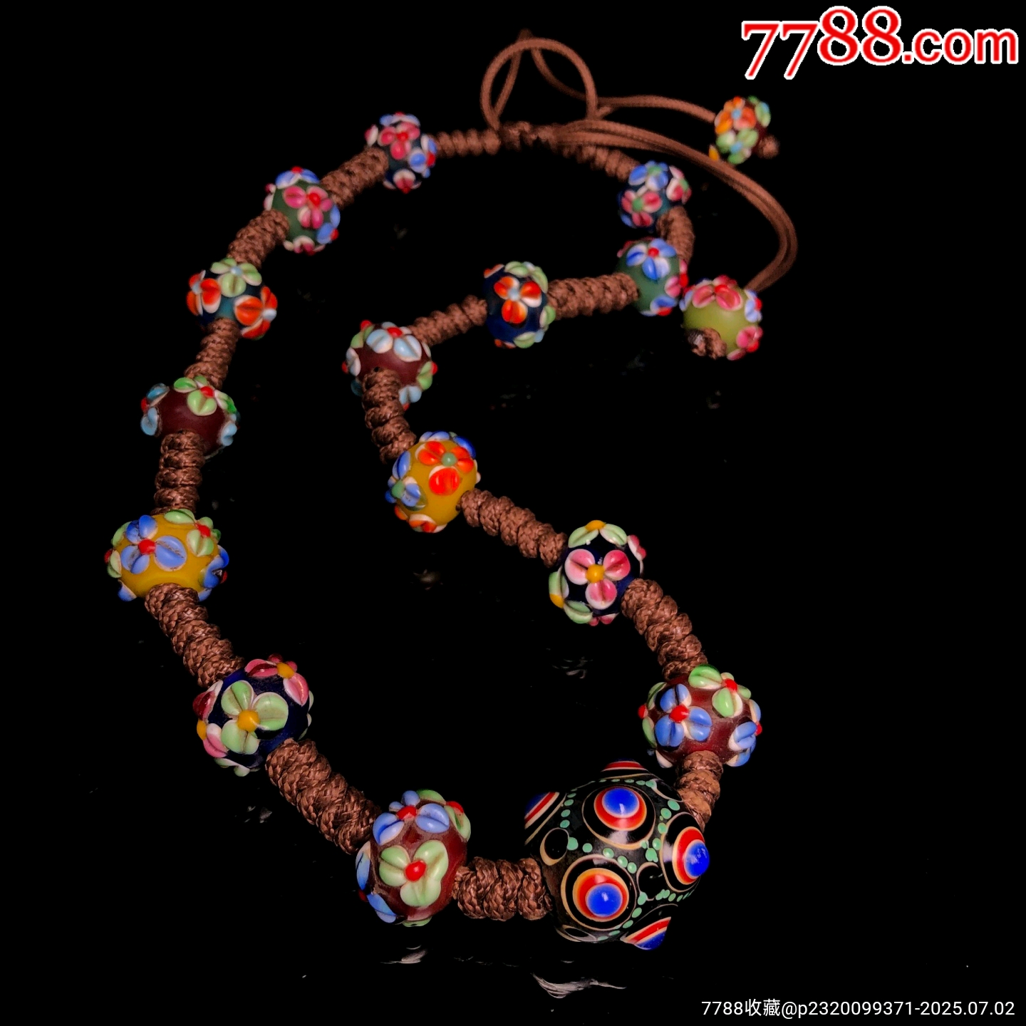 老料流光溢彩花琉璃項鏈_價格299元_第1張_