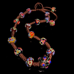 老料流光溢彩花琉璃項(xiàng)鏈