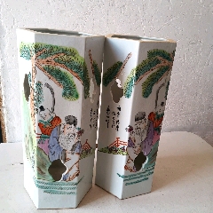 民國同治款帽筒一對