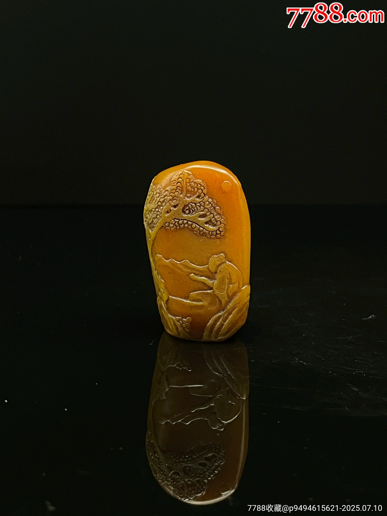 篆刻家桂山作.精品寿山石田黄级田黄石印章摆件