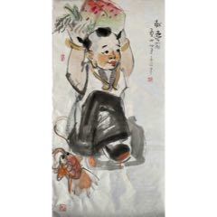 姜裕民-禪意水墨獻壽圖