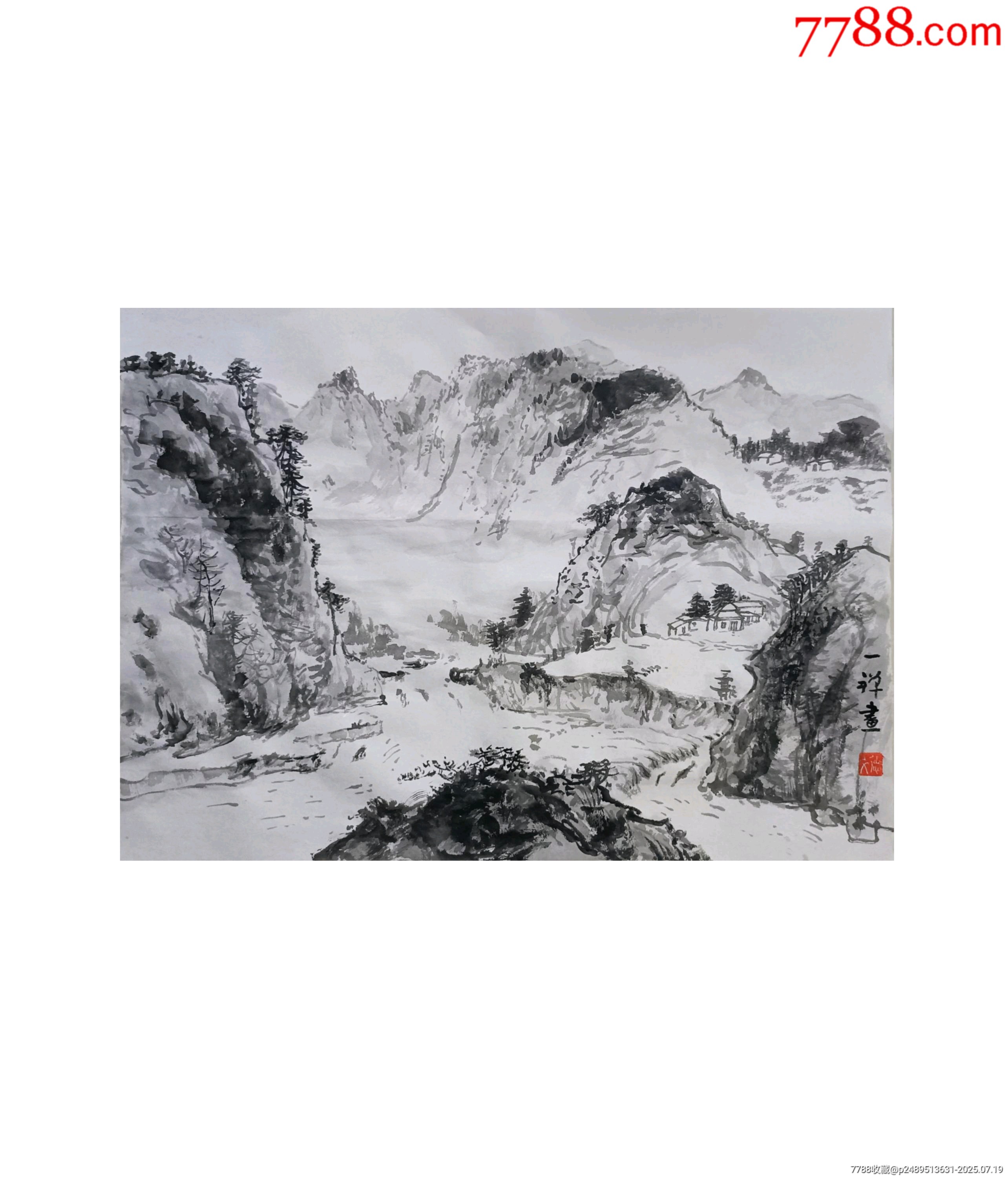 囯畫山水51X37CM_價格50元_第1張_