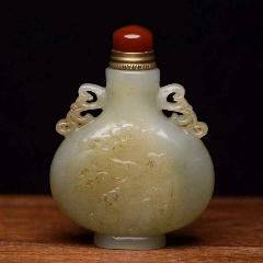 和田玉籽料鼻煙壺