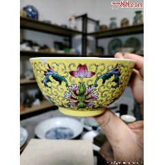 （全品）民国福寿花卉碗品相如图全品尺寸直径11.3cm高5.8cm_彩绘瓷/彩瓷_￥231