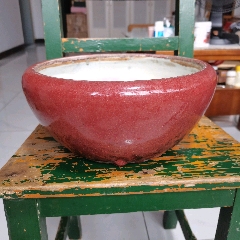 原味极美品清早期郎窑红大香炉一个_红釉瓷_￥360