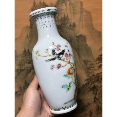 解放初567细路粉彩喜上眉梢花鸟瓶尺寸：25左右品相：全品一眼开门的到代(zc42359333)