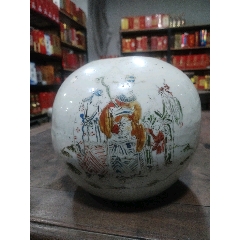 福祿壽喜粉彩罐