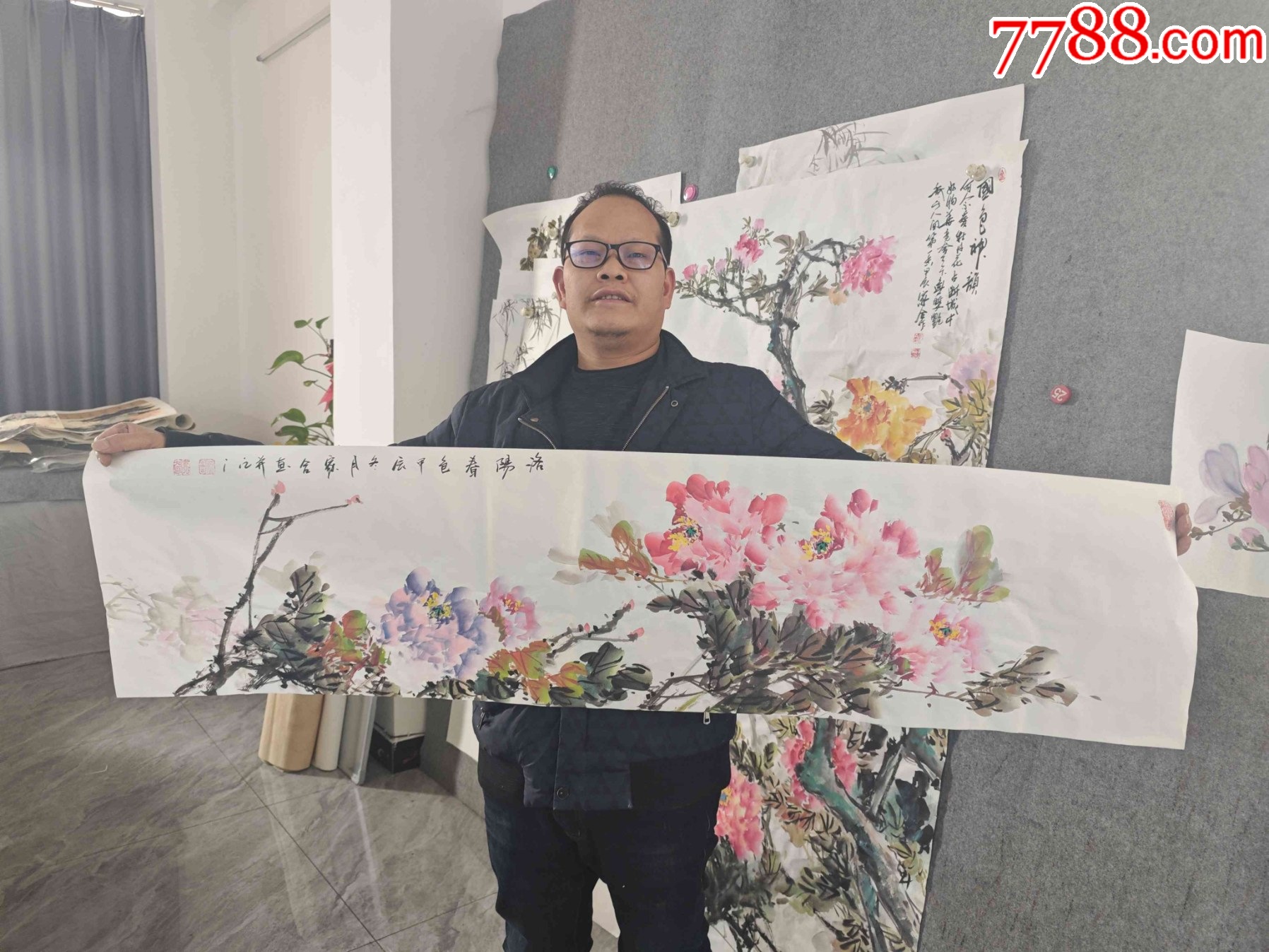 【带合影授权拍卖】齐门弟子、知名画家廖家合作品:洛阳春色-价格:50.0000元-zc42413425-花鸟国画原作 -加价-7788收藏__收藏热线