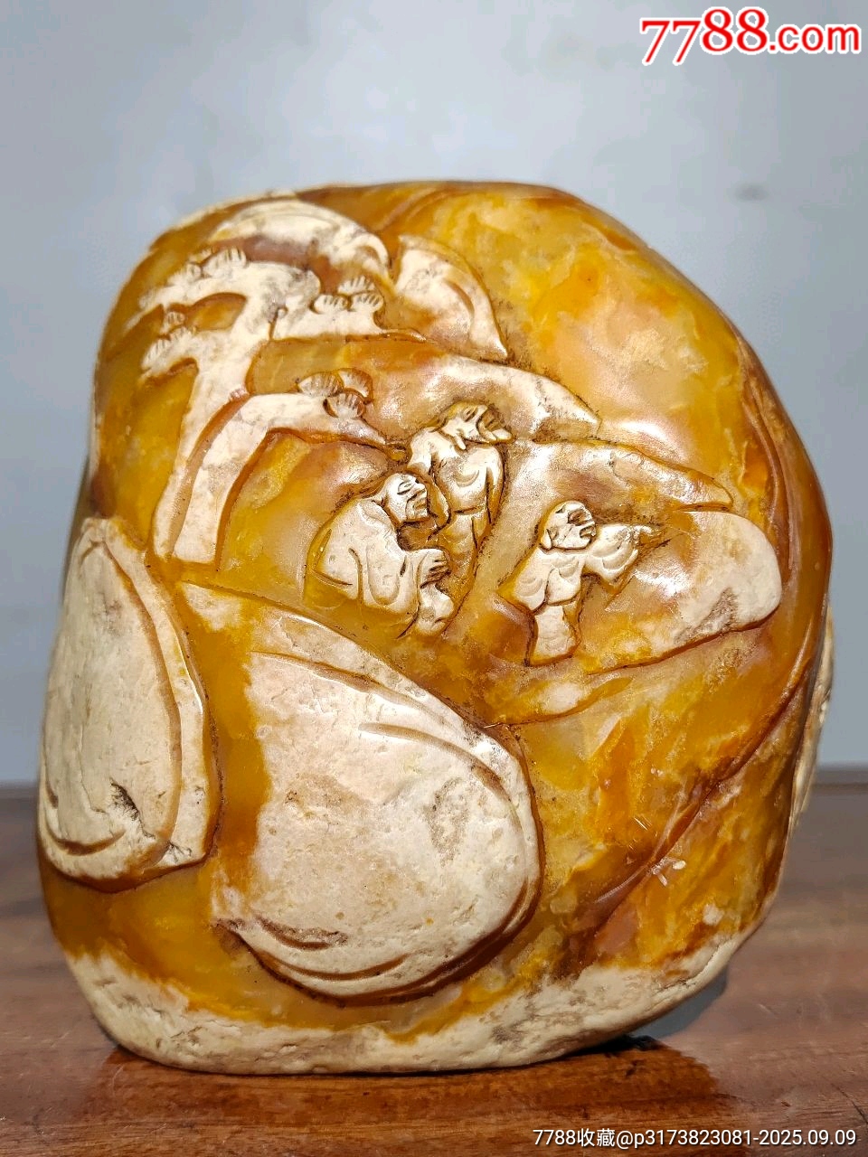 □観心・時代旧蔵□C174館蔵珍品 天然 極上品寿山田黄石【