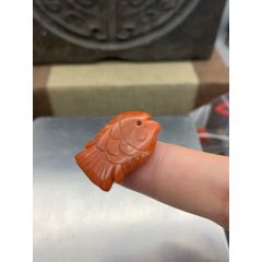 純天然南紅滿色小魚