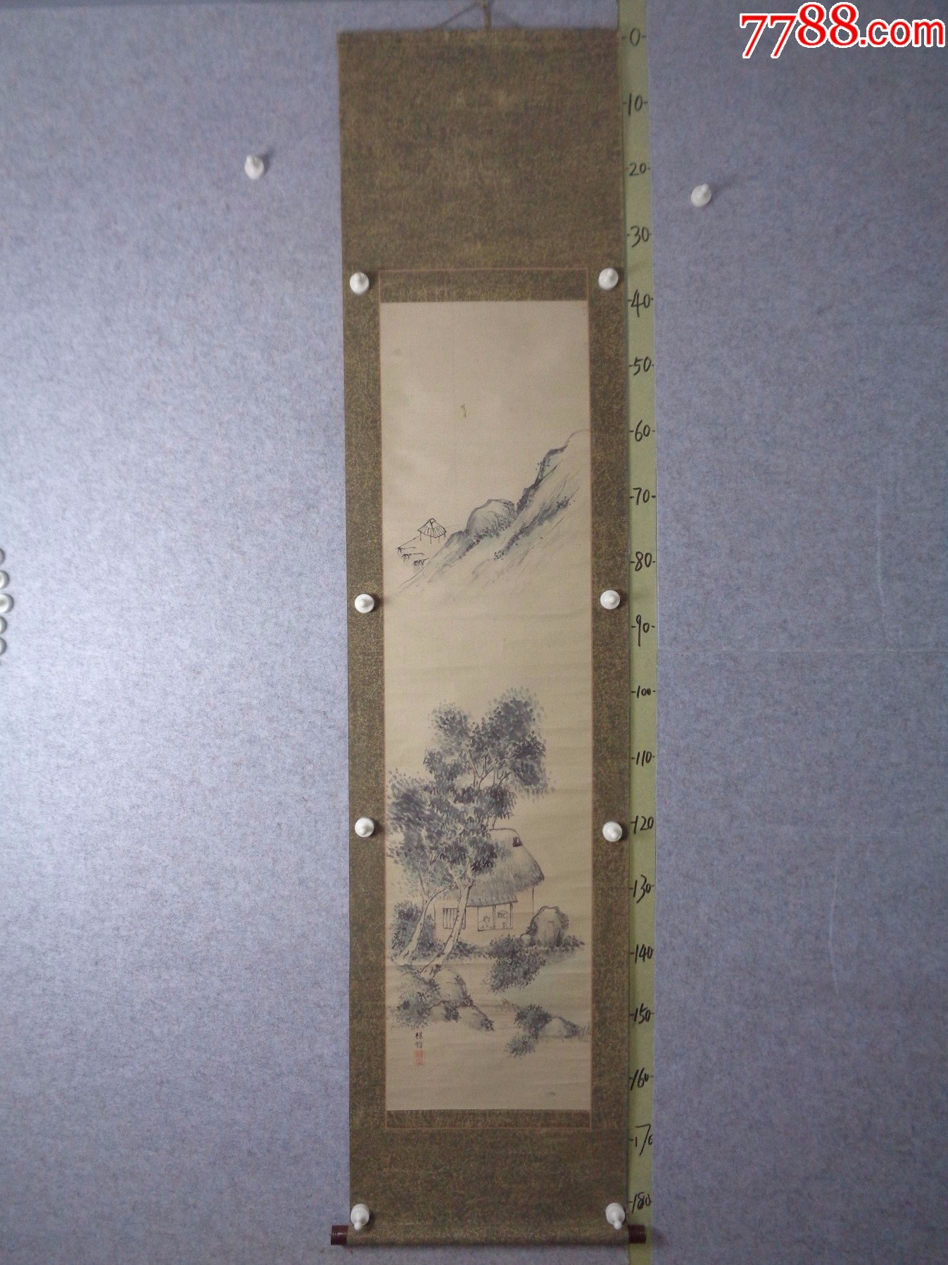 5-17、小日子藏书家早年旧藏,清末、民国时期绘画作品一幅(纸本、卷轴装裱)__【7788收藏__收藏热线】
