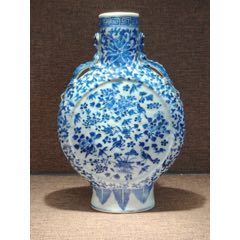 光緒清花富貴白頭四季花卉紋花鳥抱月瓶(zc42678279)