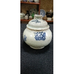 明代，青花花卉盖罐_青花瓷_配件图片_收藏价格_7788钟表收藏