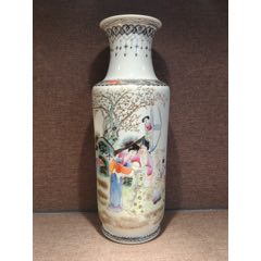 民國粉彩美女人物故事棒槌瓶(zc42704339)