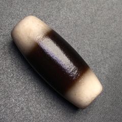 中国古美術・藏區回流・老料高油包漿・銀絲鑲嵌 六眼天珠 朱砂満点