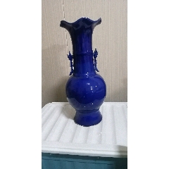 清代乾隆红釉祭红花瓶__【7788唐三彩】