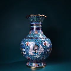 珍品旧藏收纯铜全铜高浮雕錾刻掐丝珐琅景泰蓝熏香炉工艺精湛器形