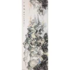 【180×70cm，保真拍賣】中美協會員、著名畫家張玉田作品：山居春曉(zc42771109)