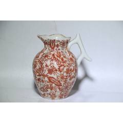 民國礬紅描金花卉紋瓜棱公道壺(zc42785088)