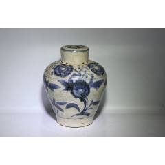 明代晚期青花花卉紋蓋罐(zc42785149)