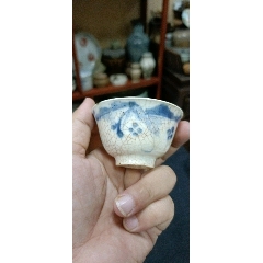 ハナサキ中国　青花　喜字唐草文　蓋罐　M　3903B ハナサキ様 専用中国 青花 喜字唐草文 蓋罐 M 3903B