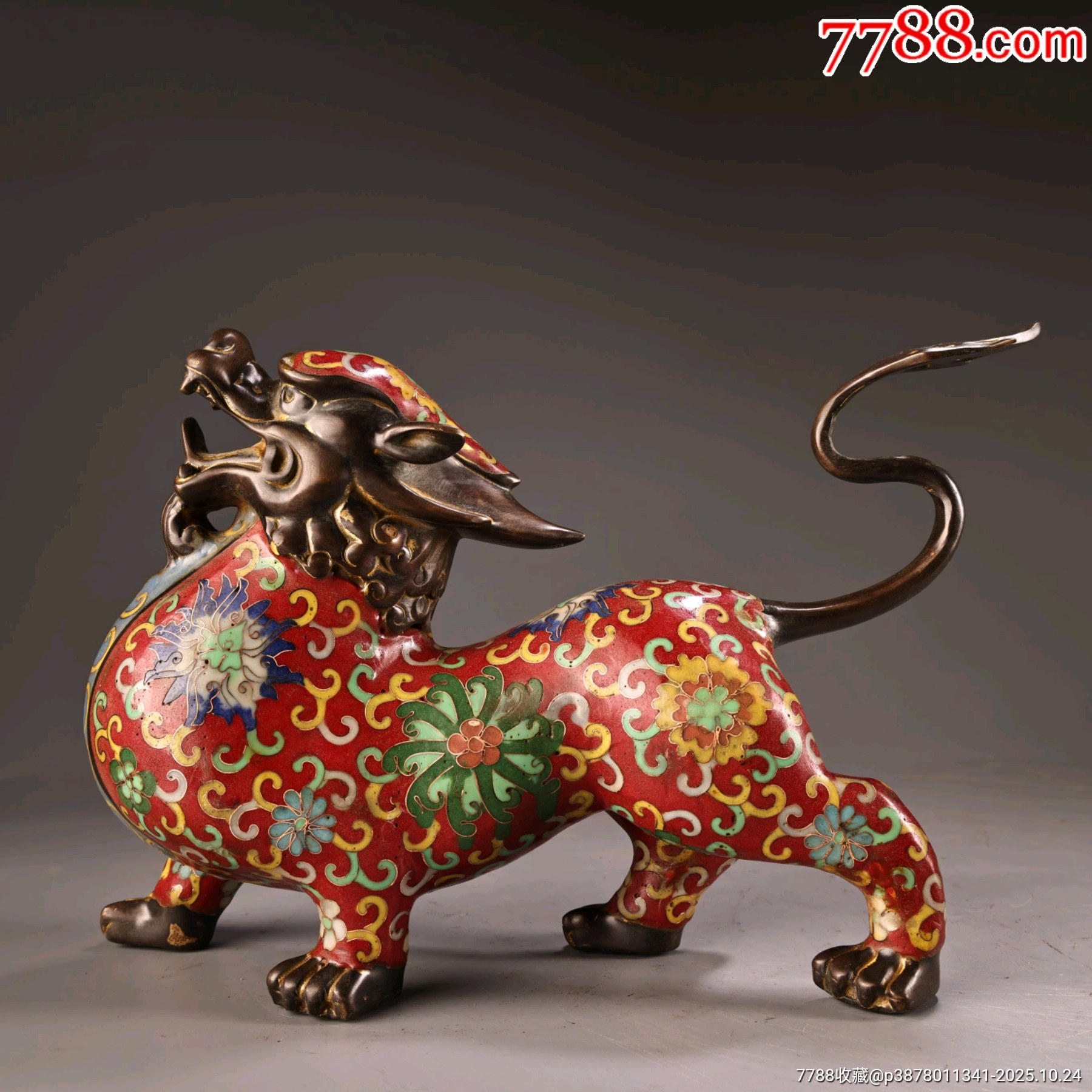 珍品旧藏收纯铜全铜高浮雕錾刻景泰蓝掐丝珐琅彩工艺精湛器形款式