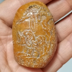 古文房具 本物寿山石 手彫 篆刻 比翼鳥紋 雅趣印章 置物 清代山彦作在銘 原味极美品寿山石雕山水人物“秋堂”篆刻底款印章一枚__【7788门票】