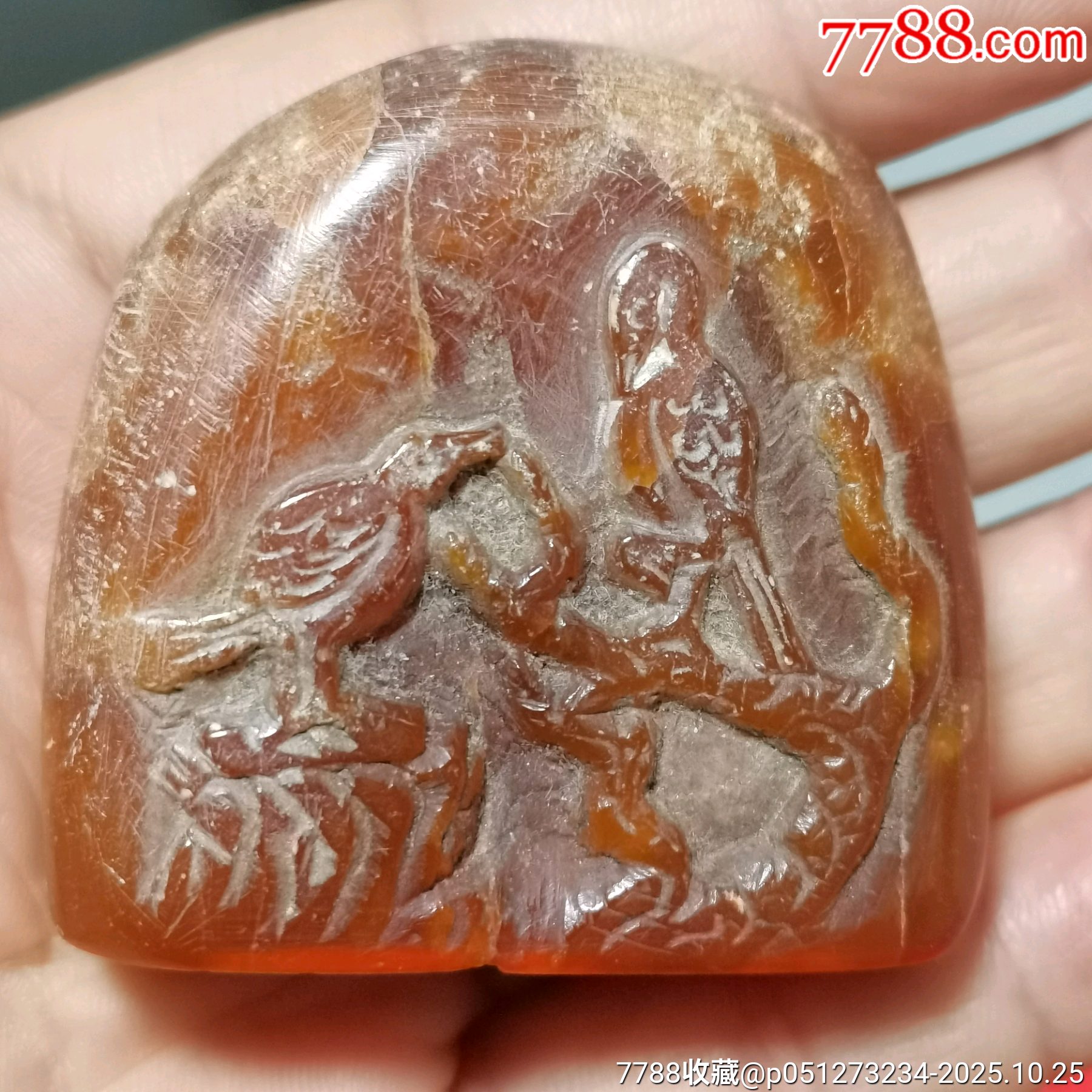 原味极美品连江田黄石印章一枚__【7788商城】