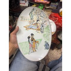 七十年代的老楓溪彩繪仕女人物觀賞盤，完整，純手繪，如圖所見發(fā)貨_彩繪瓷/彩瓷_￥134