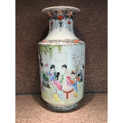 民國細(xì)路粉彩琺瑯彩紅樓夢大棒槌瓶_彩繪瓷/彩瓷