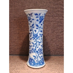 康熙青花花卉紋花觚_青花瓷