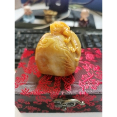 寿山石田黄冻石老印章兽钮闲章名人石章__【7788红宝书】