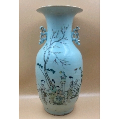 晚清民國細(xì)路人物仕女大賞瓶品相：全品尺寸：如圖大瓶路途遙(zc42948753)