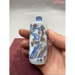 舊藏清代青花釉里紅鼻煙壺