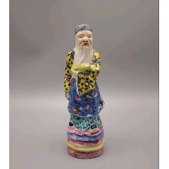 美國回流晚清民國細路粉彩人物瓷塑品相：全品尺寸：如圖路途遙遠(zc43166093)