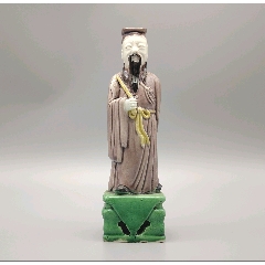 美國(guó)回流晚清光緒細(xì)路素三彩人物瓷塑品相：全品尺寸：如圖路途遙(zc43166148)