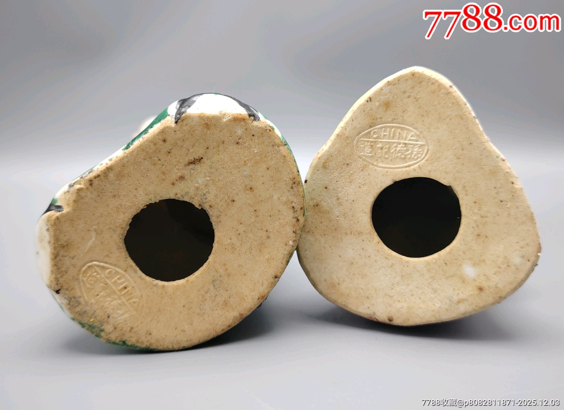 美國回流晚清民國細(xì)路粉彩林黛玉賈寶玉人物瓷塑原裝一對（孫德記造）品_價(jià)格820元_第6張_