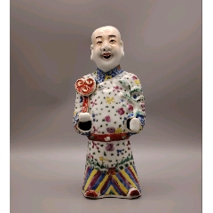 美國回流清中期細(xì)路粉彩執(zhí)蓮?fù)哟伤芷废啵喝烦叽纾喝鐖D評