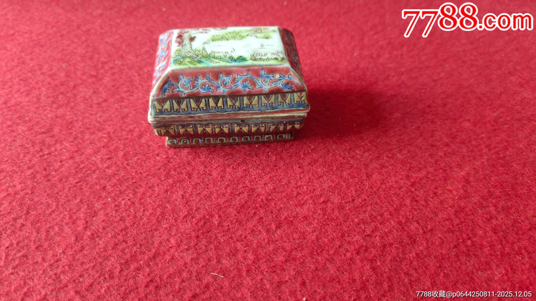 三羊開泰粉彩胭脂蓋盒_價格861元_第1張_