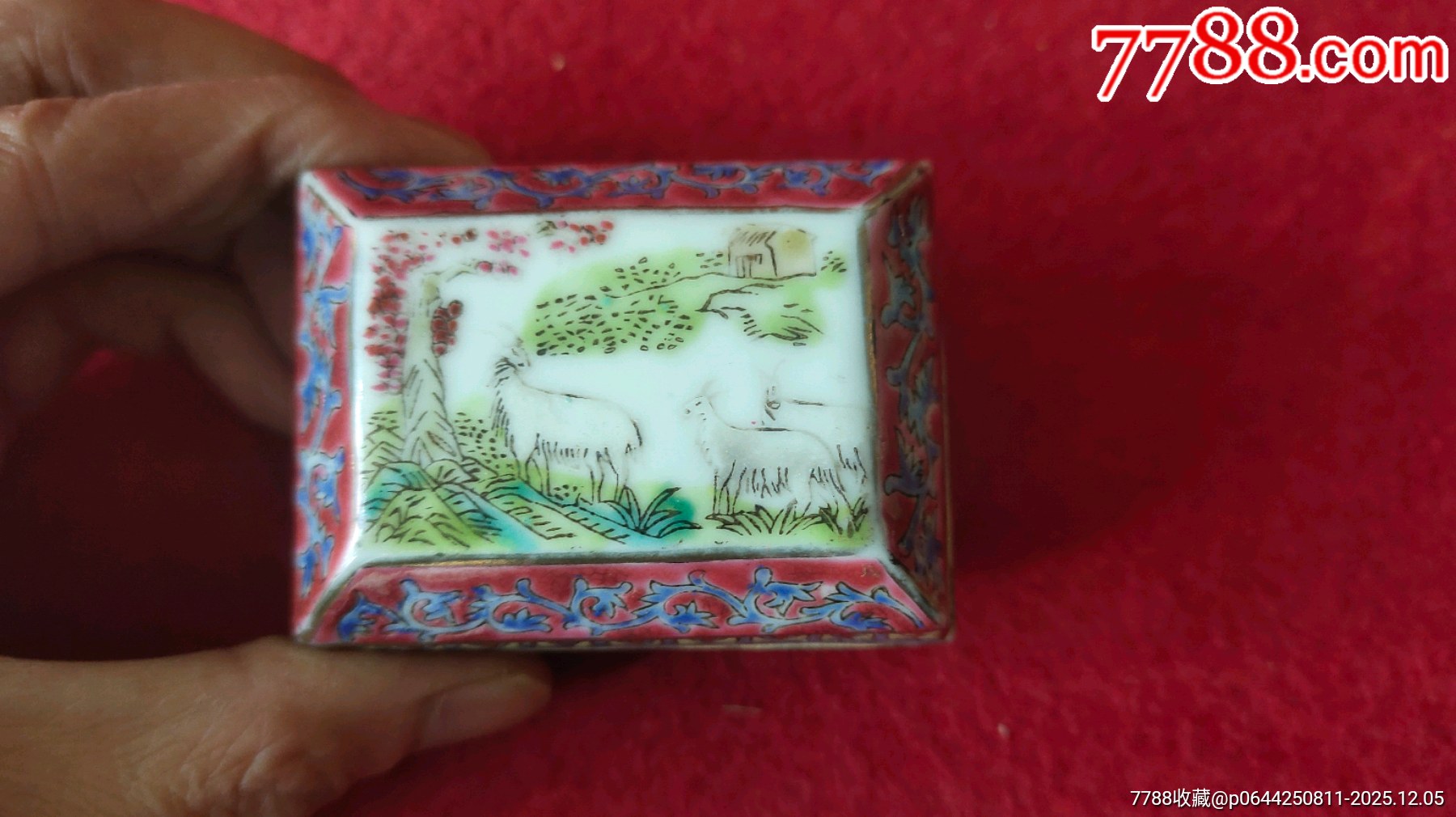 三羊開泰粉彩胭脂蓋盒_價格861元_第2張_