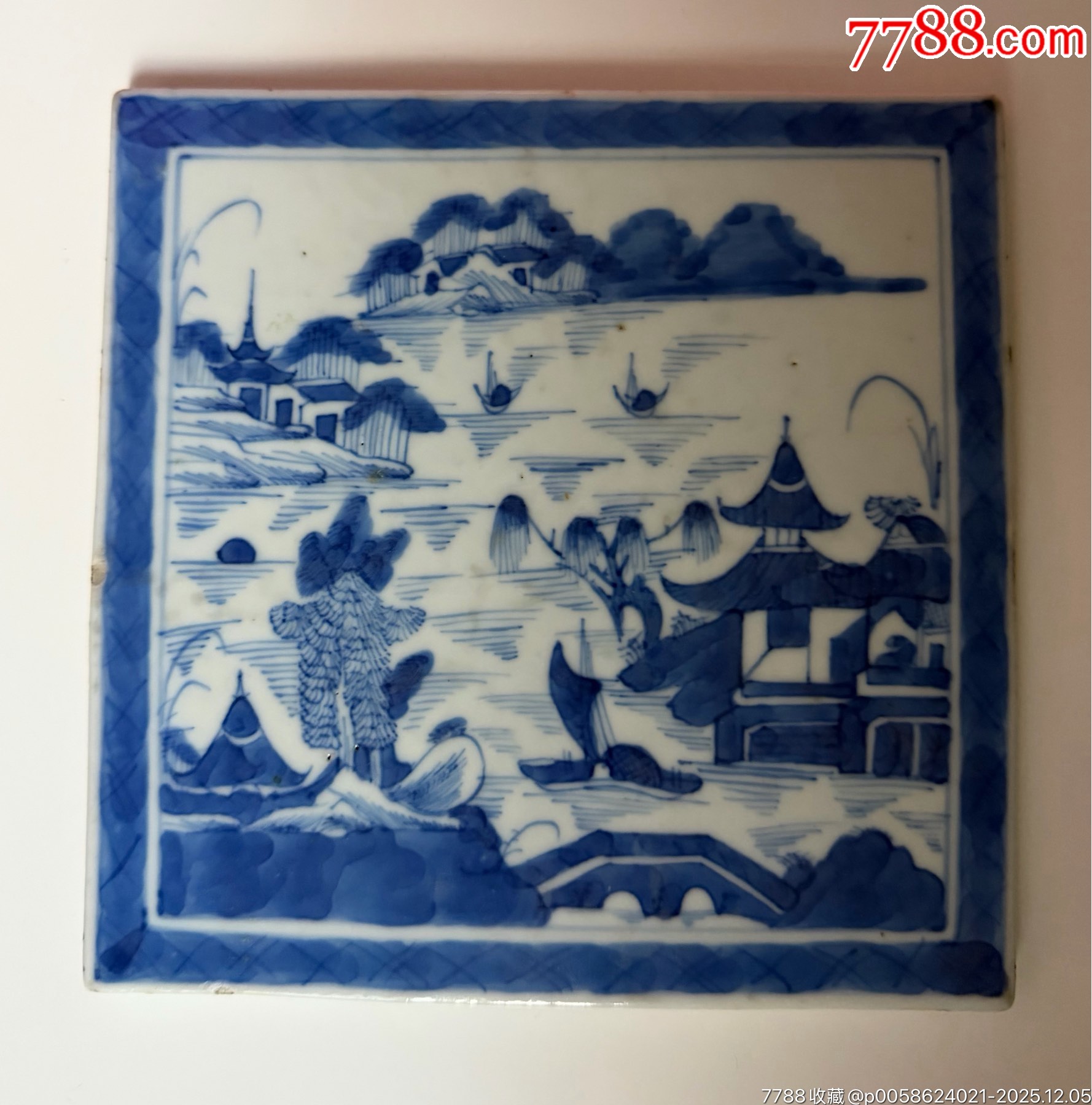 清中期細路青花瓷片_價格251元_第1張_