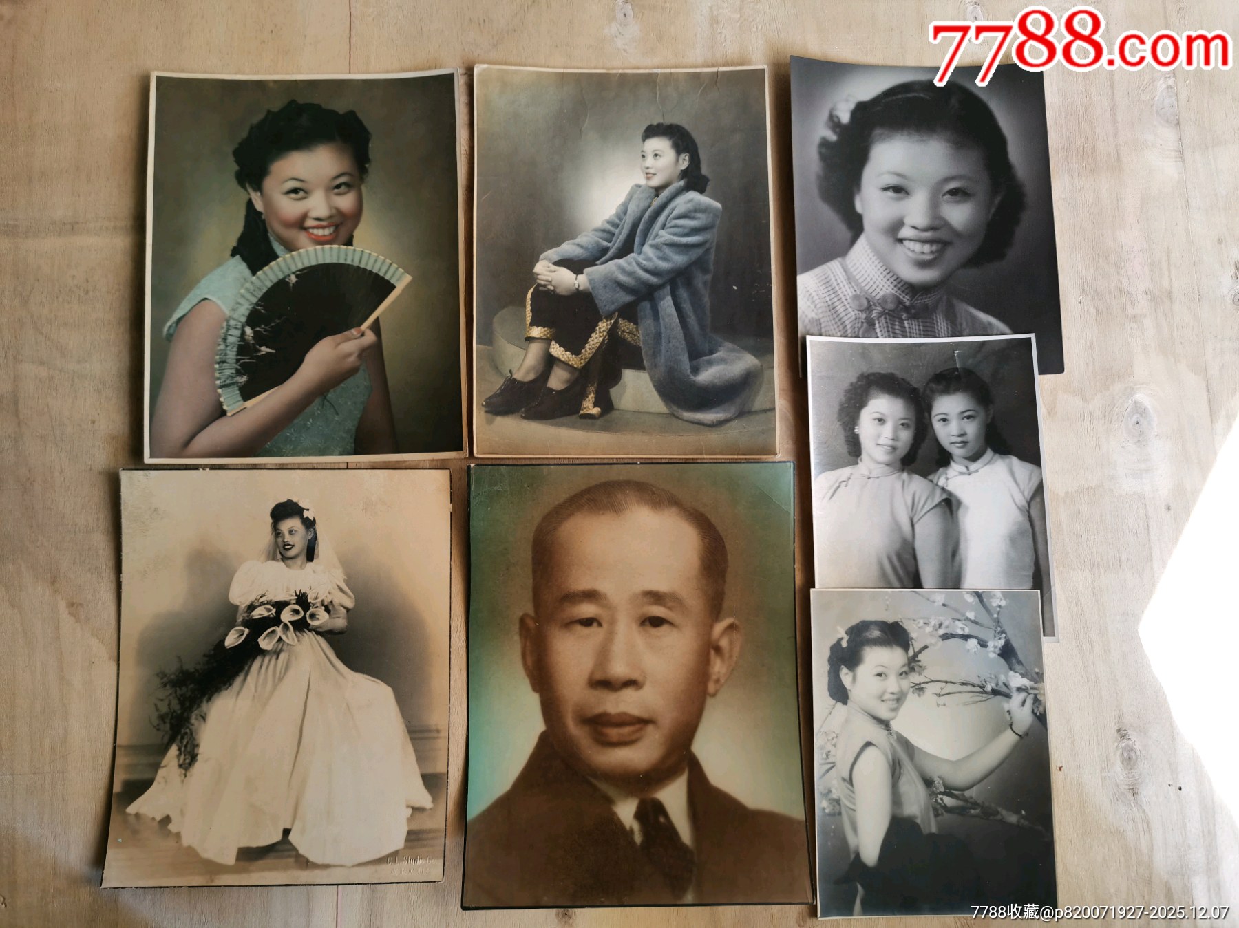 民國(guó)至50年代初宋瓊枝及其丈夫大照片7張，29.5x23cm_價(jià)格1000元_第1張_