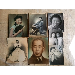 民國至50年代初宋瓊枝及其丈夫大照片7張，29.5x23cm