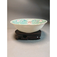 晚清民國松石綠釉粉彩寶相花紋碗(zc43240660)