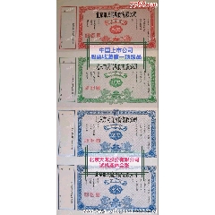中國上市公司股票收藏第一頂級品北京天龍試機連體全張_股票/集資券