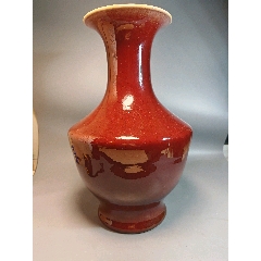 清中晚期郎窯紅釉大賞瓶