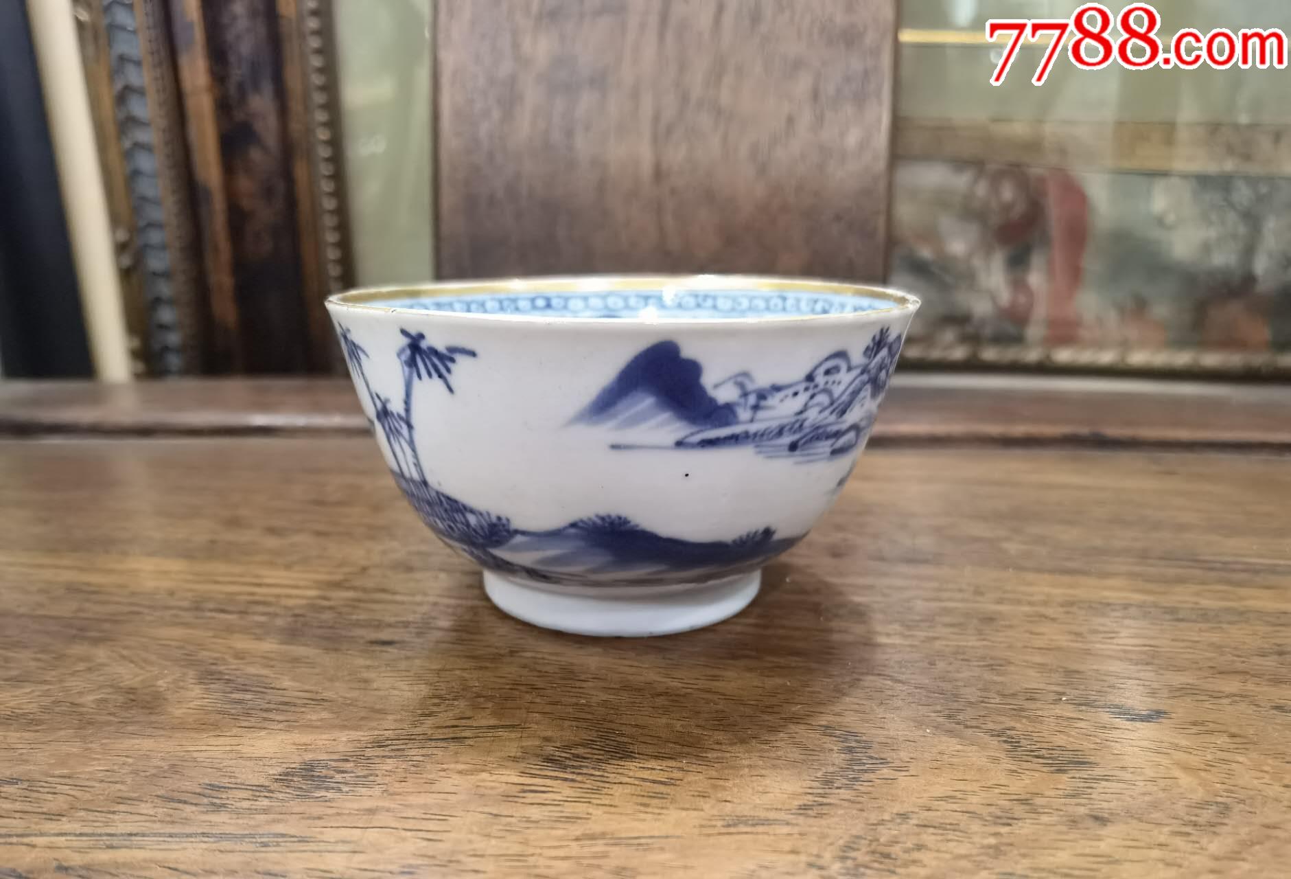 青花山水樓閣描金小碗_價(jià)格892元_第2張_