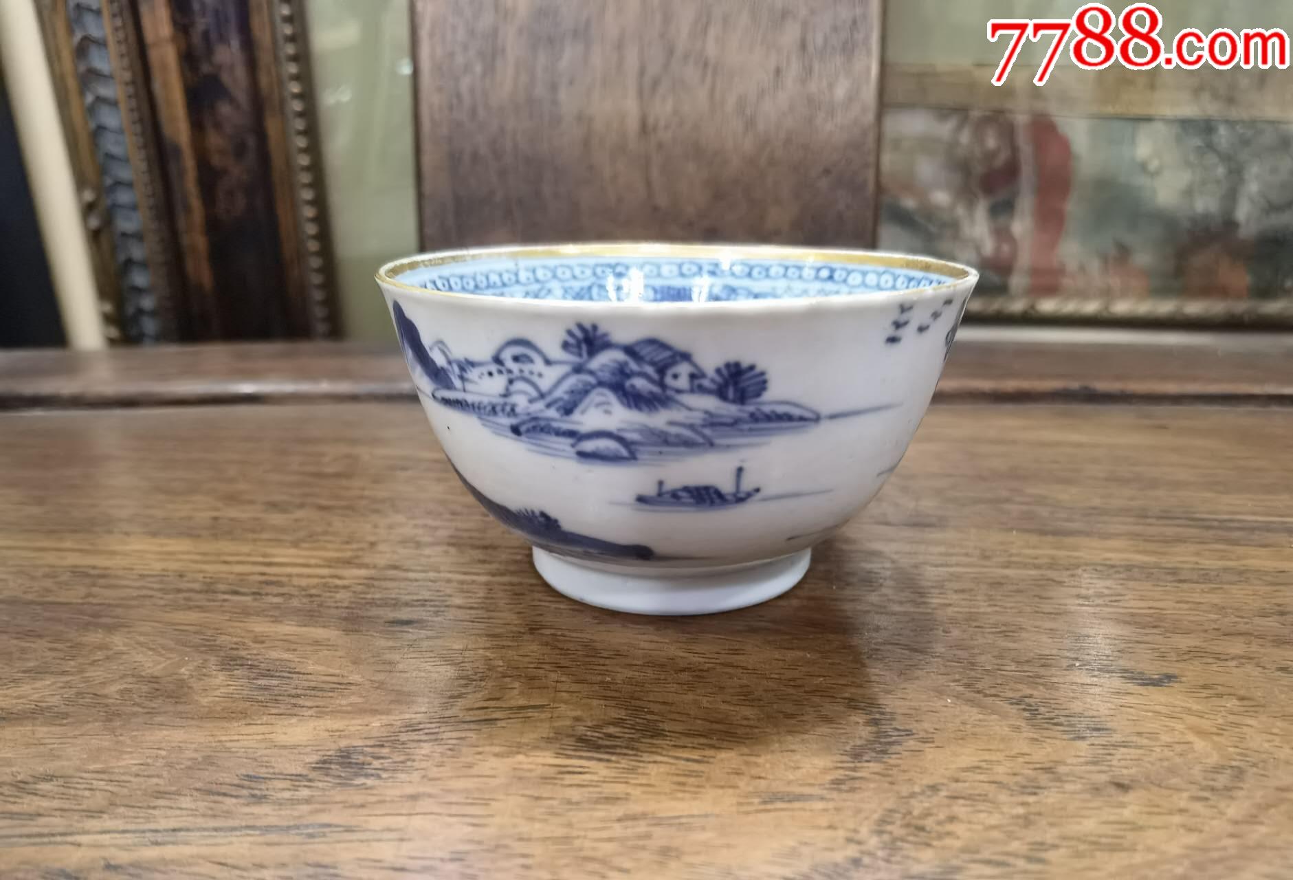 青花山水樓閣描金小碗_價(jià)格892元_第3張_