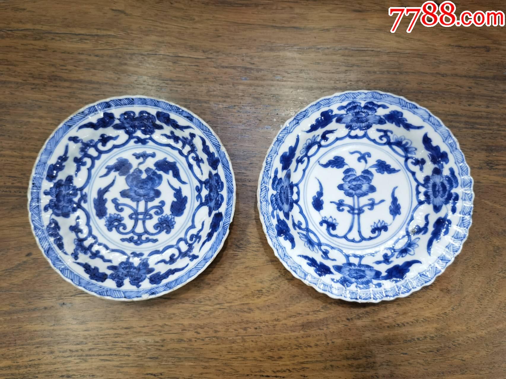 清青花花卉盤一對_價格595元_第3張_