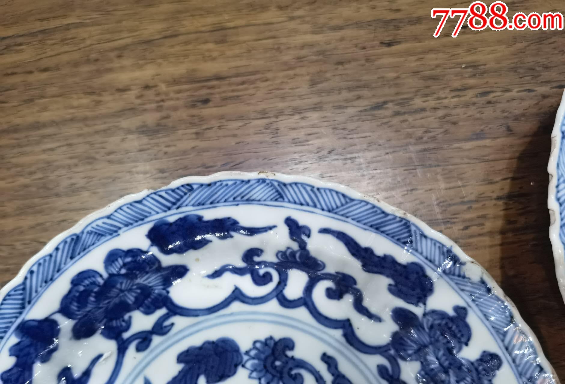 清青花花卉盤一對_價格595元_第5張_